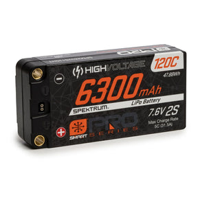 7.6V 6300mAh 2S 120C Smart Pro Race Shorty Hardcase LiHV Battery: Tubes, 5mm -  SPMX632S120HT - SPMX632S120HT