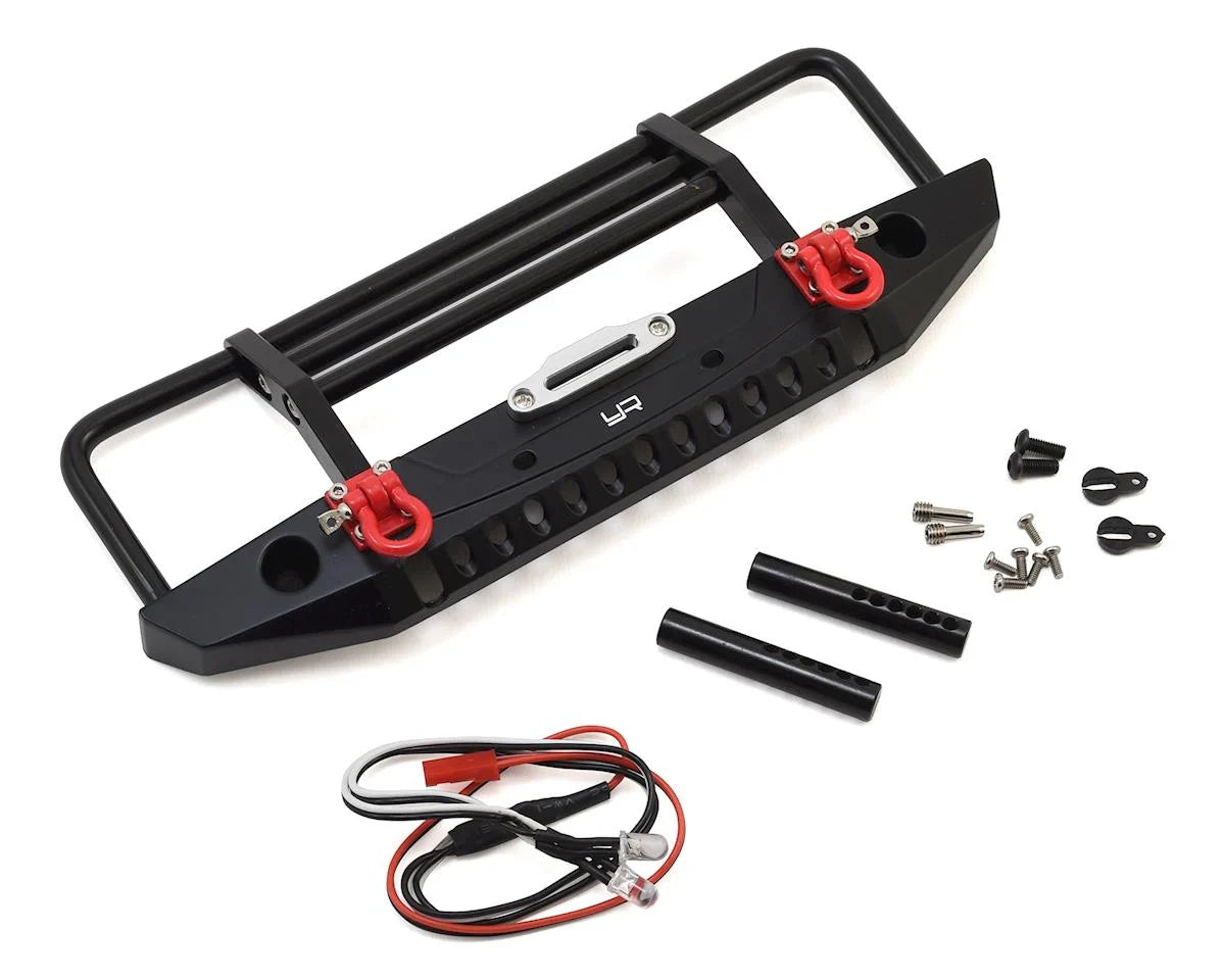 Yeah Racing Aluminum Front Bumper w/LED Light (Black) - YEA-TRX4-032BK
