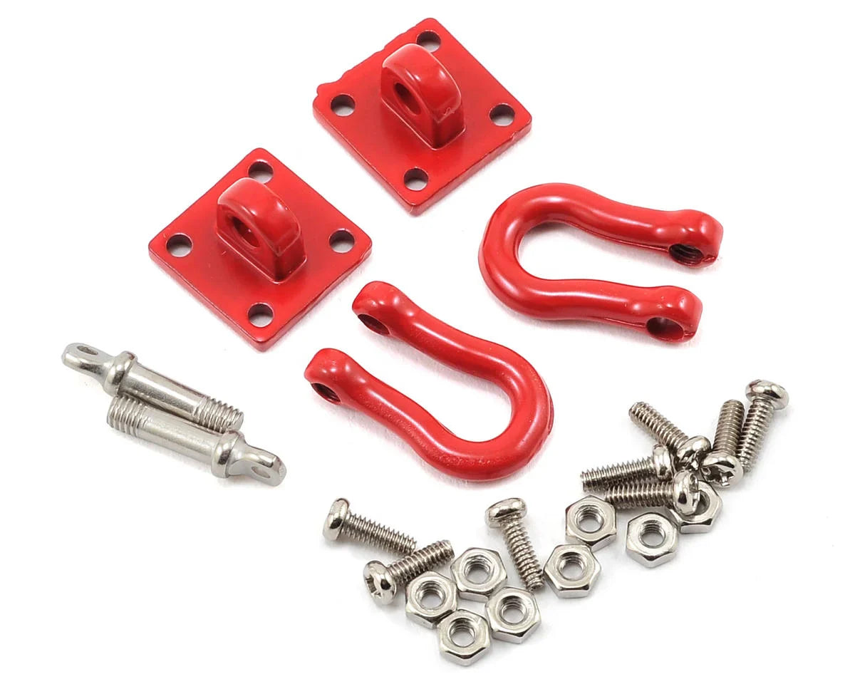 Yeah Racing 1/10 Crawler Scale Heavy Duty Shackle w/Mounting Bracket (Red) (2) - YEA-YA-0358