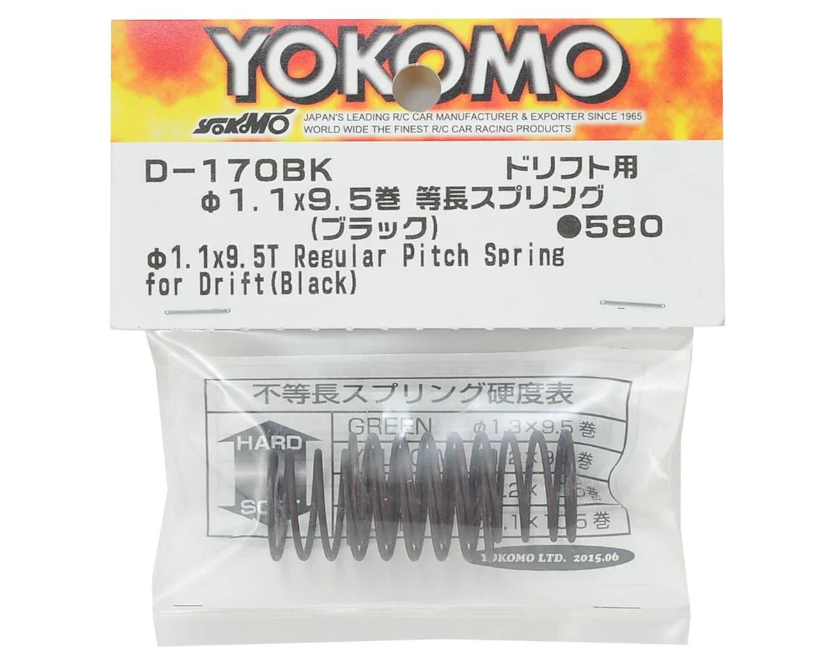Yokomo 32mm Regular Pitch Drift Spring (Black) (2) (1.1x9.5 Coils)