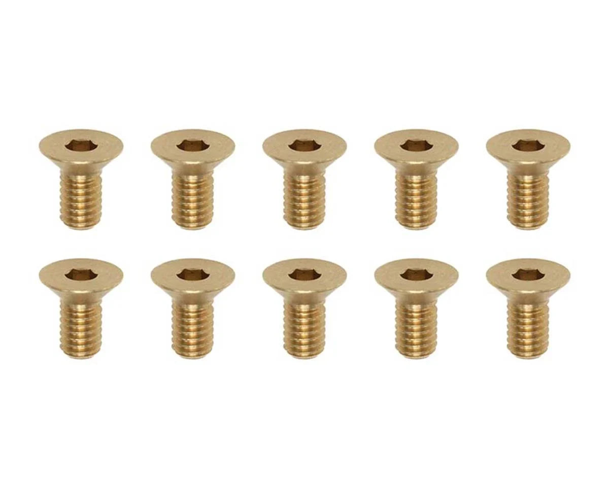 Yokomo 3x6mm Brass Flat Head Screws (10) - YOKRP-042-06BA