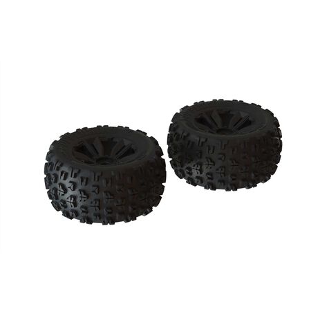ARA550059 1/8 dBoots Copperhead2 MT Front/Rear 3.8 Pre-Mounted Tires, 17mm Hex, Black (2)