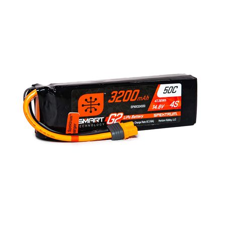 SPMX324S50 14.8V 3200mAh 4S 50C Smart G2 LiPo Battery: IC3