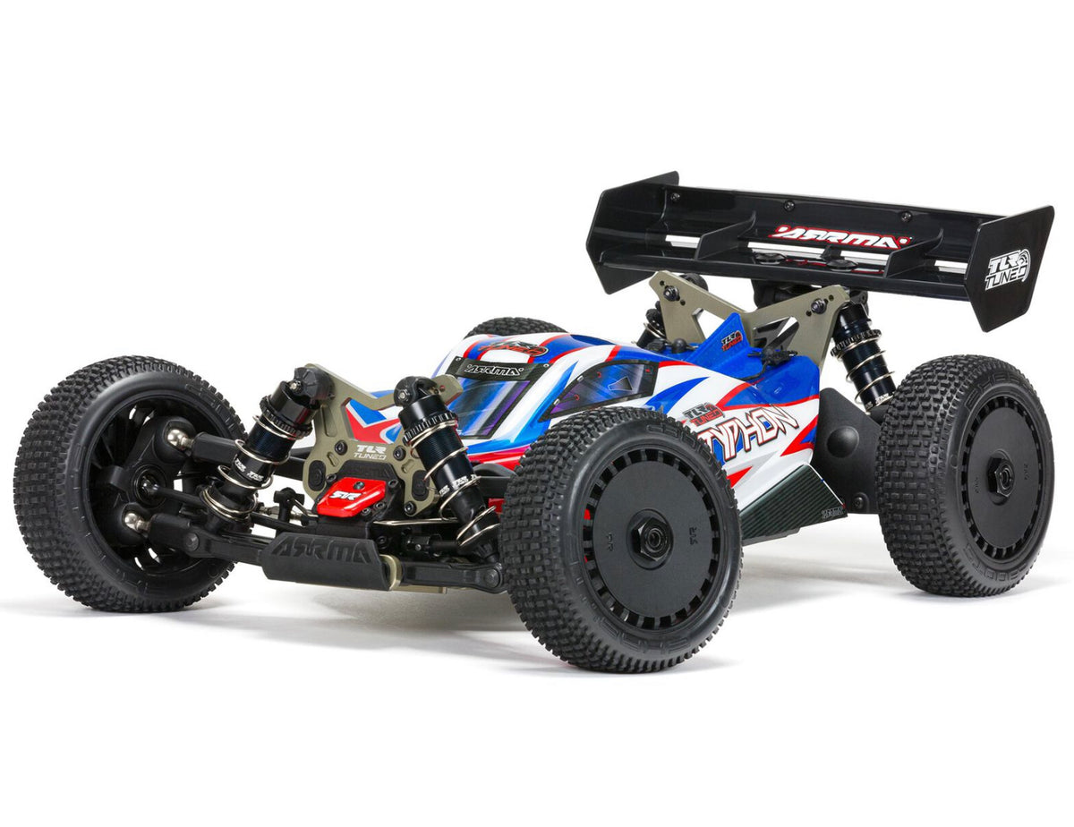 1/8 TLR Tuned TYPHON 6S 4WD BLX Buggy RTR, Red/Blue -  ARA8406