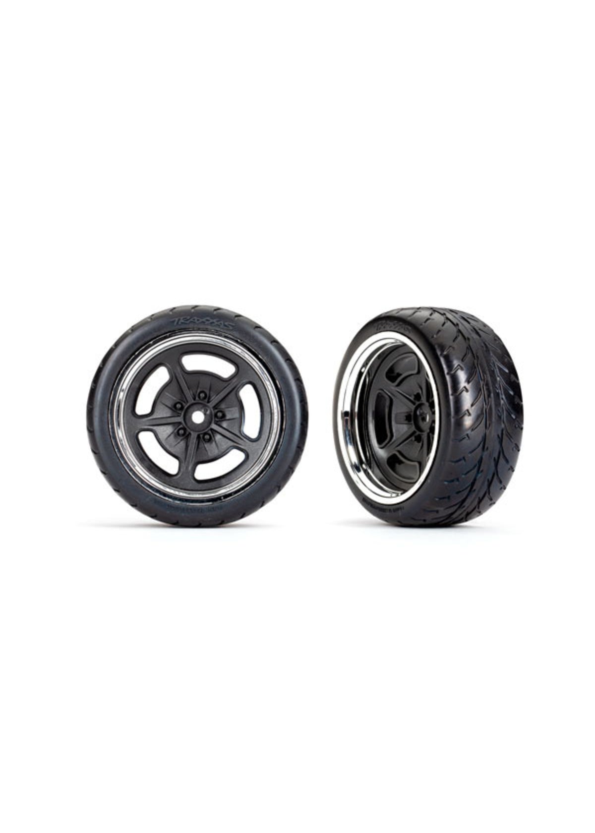 TRX9373 T&W Split Spoke Black CHRM Wheel Response Tire Rear - 9373