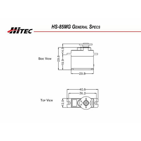HRC32085S HS-85MG Micro Analog Metal Gear Servo