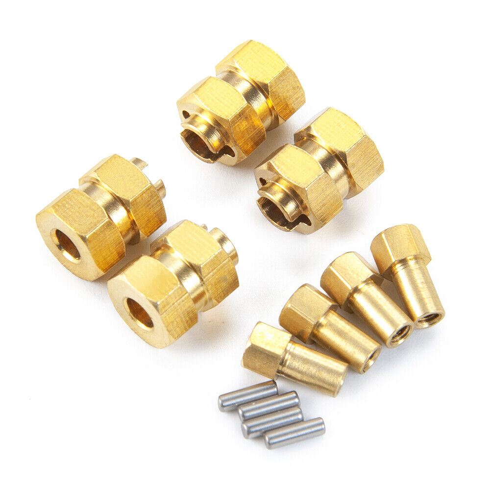 Brass Stock Wheels Hub, 7mm Hex: SCX24