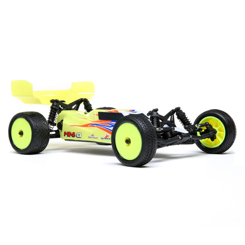1/16 Mini-B 2WD Buggy Brushed RTR, Yellow/White - LOS01016T3