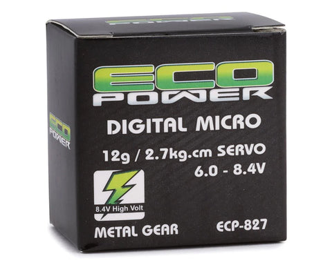 EcoPower 827 12g Digital Metal Gear Micro Servo High Voltage - ECP-827