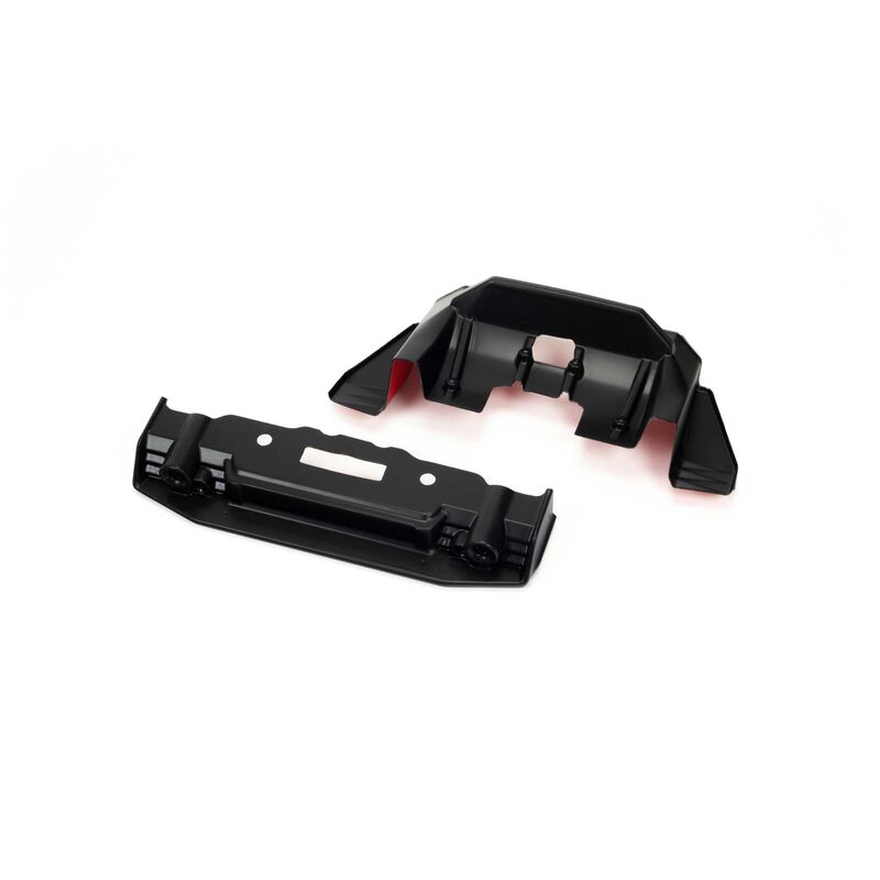 Painted Splitter And Diffuser, Black/Red: FELONY 6S BLX