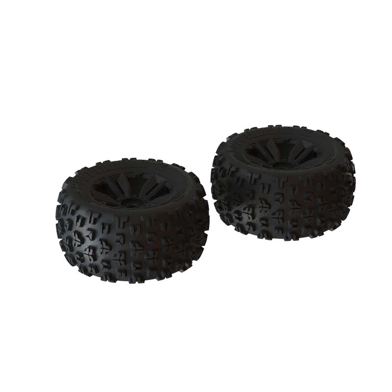 1/8 dBoots Copperhead2 MT Front/Rear 3.8 Pre-Mounted Tires, 17mm Hex, Black
