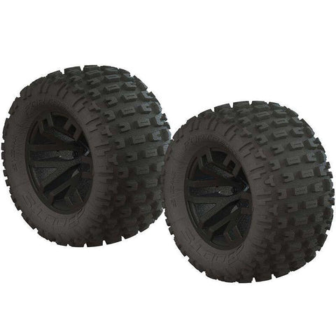 1/10 dBoots Fortress MT 2.2/3.0 Pre-Mounted Tires, 14mm Hex, Black (2)