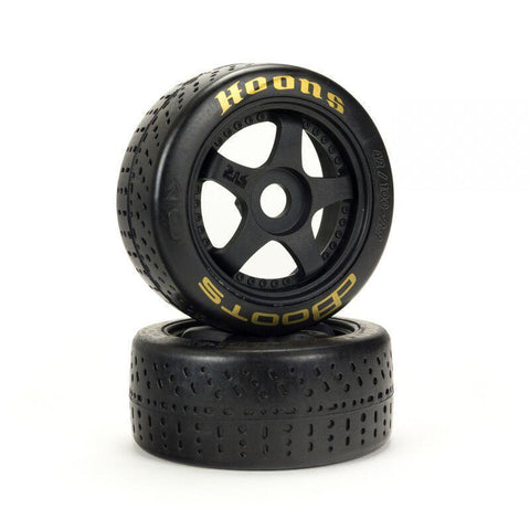 1/7 dBoots Hoons Front 100 Gold Pre-Mounted Belted Tires, 17mm Hex (2)