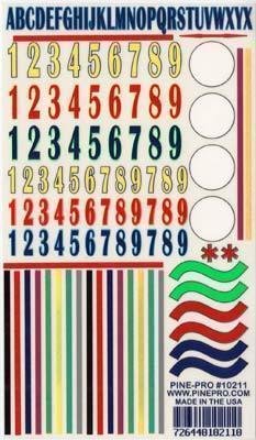 10211 Numbers/Stripes Decal 5x8