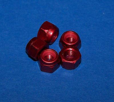 KYOSHO M4 ALUMINUM NYLON NUT (RED) 5 PCS #KYO1355