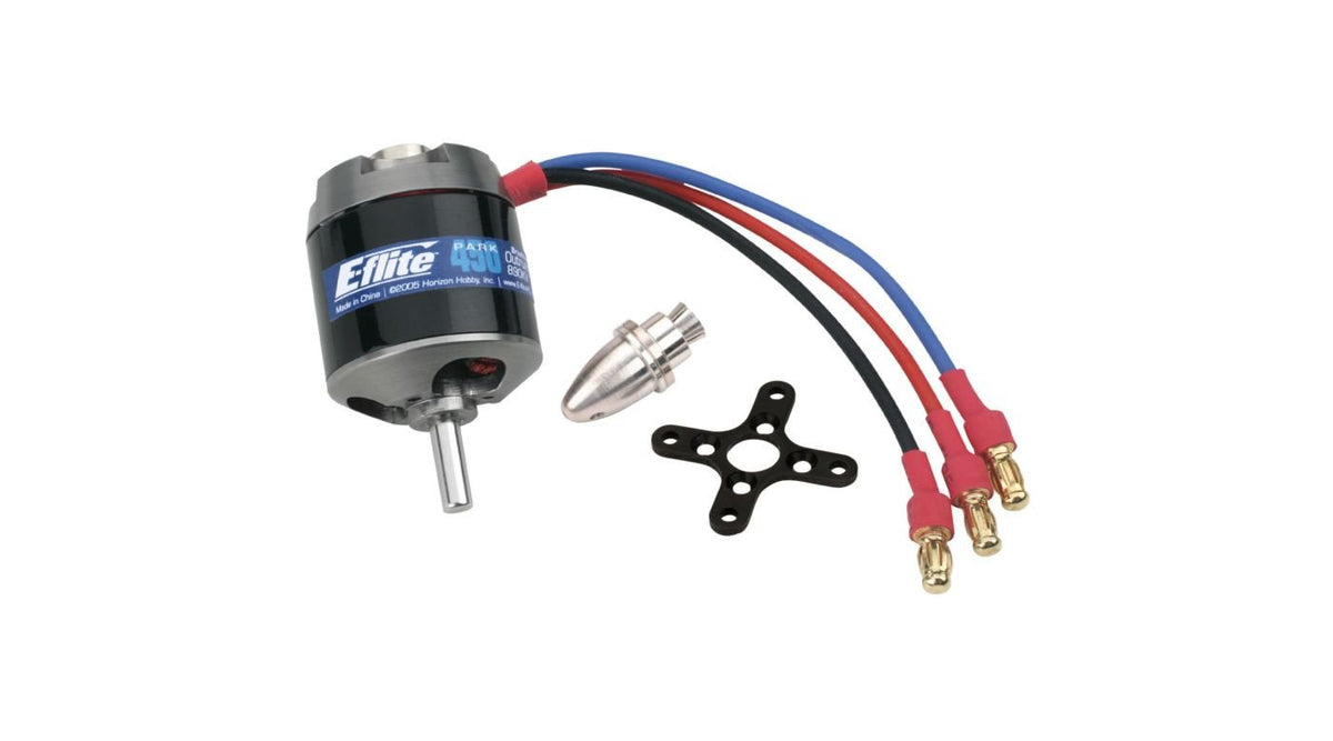 Park 450 Brushless Out Runner Motor, 890Kv: 3.5mm Bullet - EFLM1400