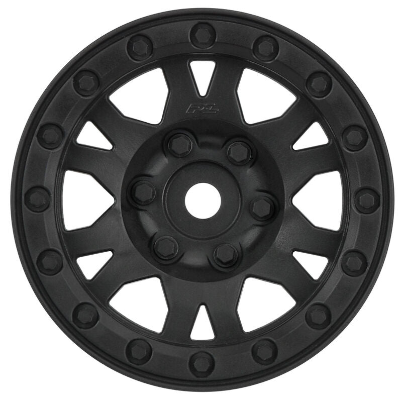 Impulse 1.9, Plastic, Black, Bead-Loc, Front/Rear Wheels (2): Crawler