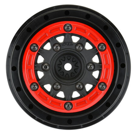 Raid Bead Loc Fr/Rr 2.2"/3.0" 12 & 14mm SC Wheels (2) Red/Black - PRO281104