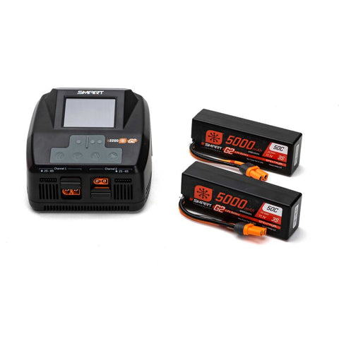 Smart G2 Powerstage 6S Surface Bundle 3S 5000mAh LiPo Battery (2) S2200 G2 Charger - SPMXG2PS6
