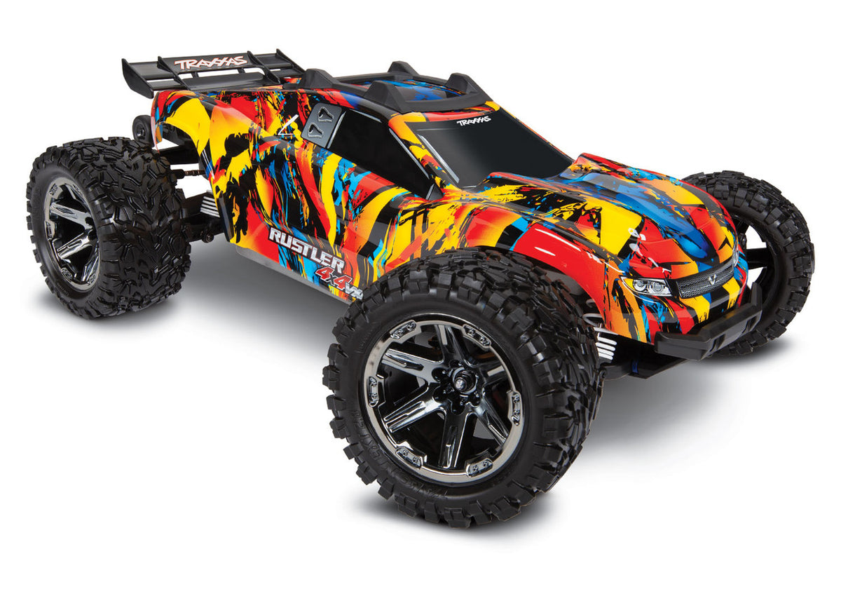 Traxxas Rustler 4X4 VXL Brushless RTR 1/10 4WD Stadium Truck (Solar Flare) - TRA67076-4-SLRF