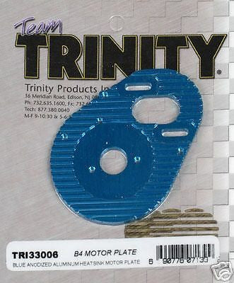 TRINITY RC10/B4 ALUMINUM HEATSINK MOTOR MOUNT (BLUE) #TRI33006