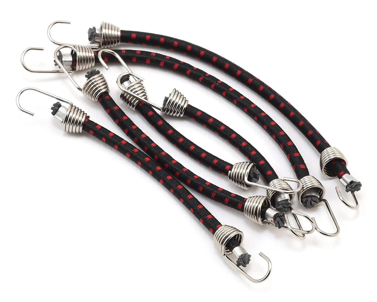 Hot Racing 1/10 Scale Bungee Cord Set (Black/Red) (6) - HRAACC468C02