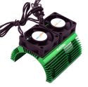 PHBPH1289GREEN   Heat Sink w Twin Turbo High Speed Cooling Fans for 1/8 Motors-Green