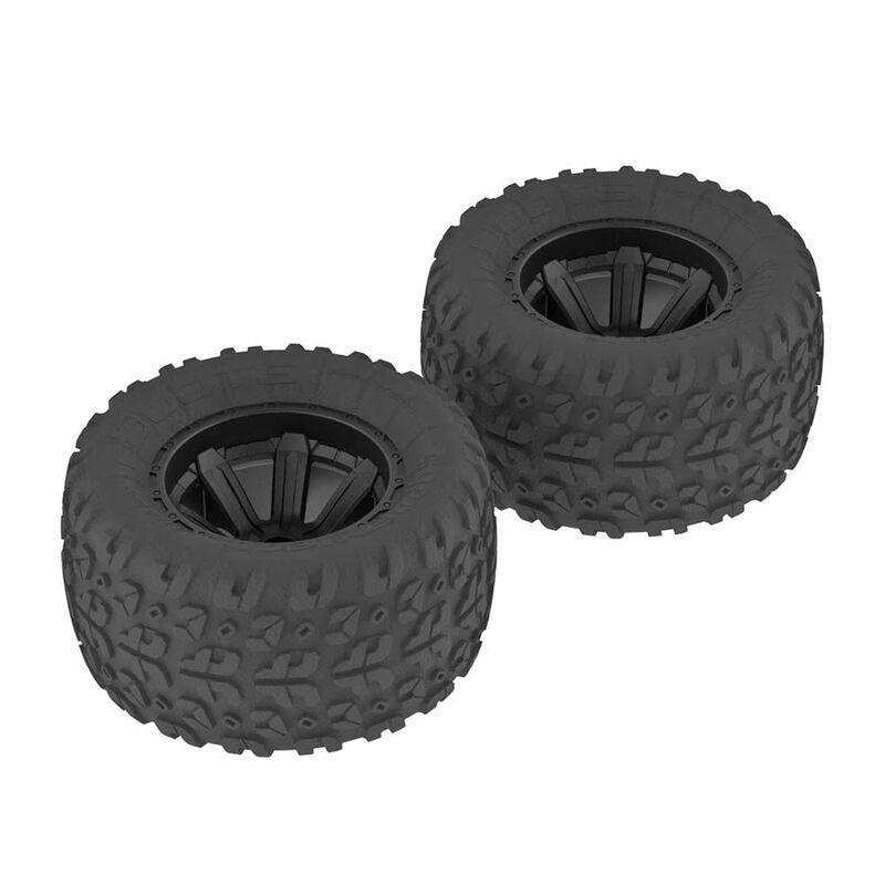 1/10 Copperhead MT Front/Rear 2.2/3.0 Pre-Mounted Tires, 12mm Hex, Black (2)