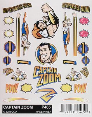 P465 Captain Zoom Stick-On Decals