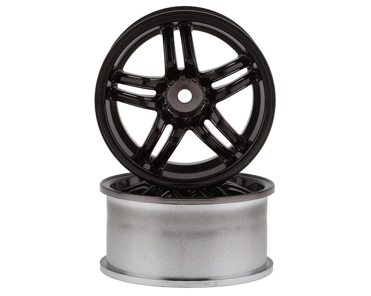 RC Art Evolve 33-R 5-Split Spoke Drift Wheels (Clear Black) (2) (8mm Offset) w/12mm Hex - RCA-ART-4508CBL