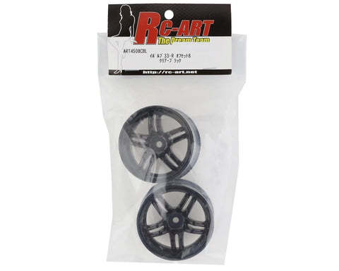 RC Art Evolve 33-R 5-Split Spoke Drift Wheels (Clear Black) (2) (8mm Offset) w/12mm Hex - RCA-ART-4508CBL