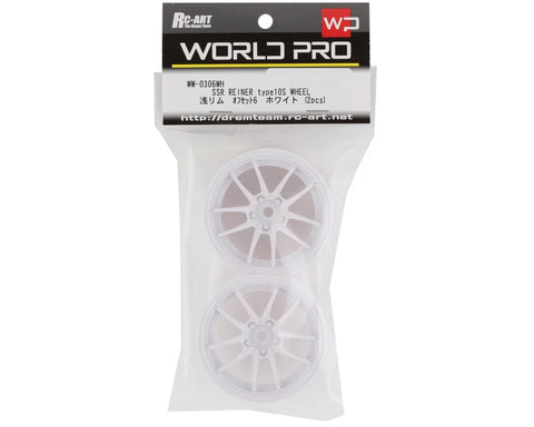 RC Art SSR Reiner Type 10S 5-Split Spoke Drift Wheels (White) (2) (6mm Offset) w/12mm Hex - RCA-ART-WW-0306WH