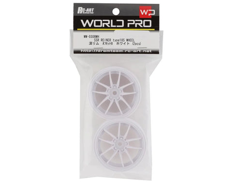 RC Art SSR Reiner Type 10S 5-Split Spoke Drift Wheels (White) (2) (Deep Face 8mm Offset) w/12mm Hex - RCA-ART-WW-0308WH