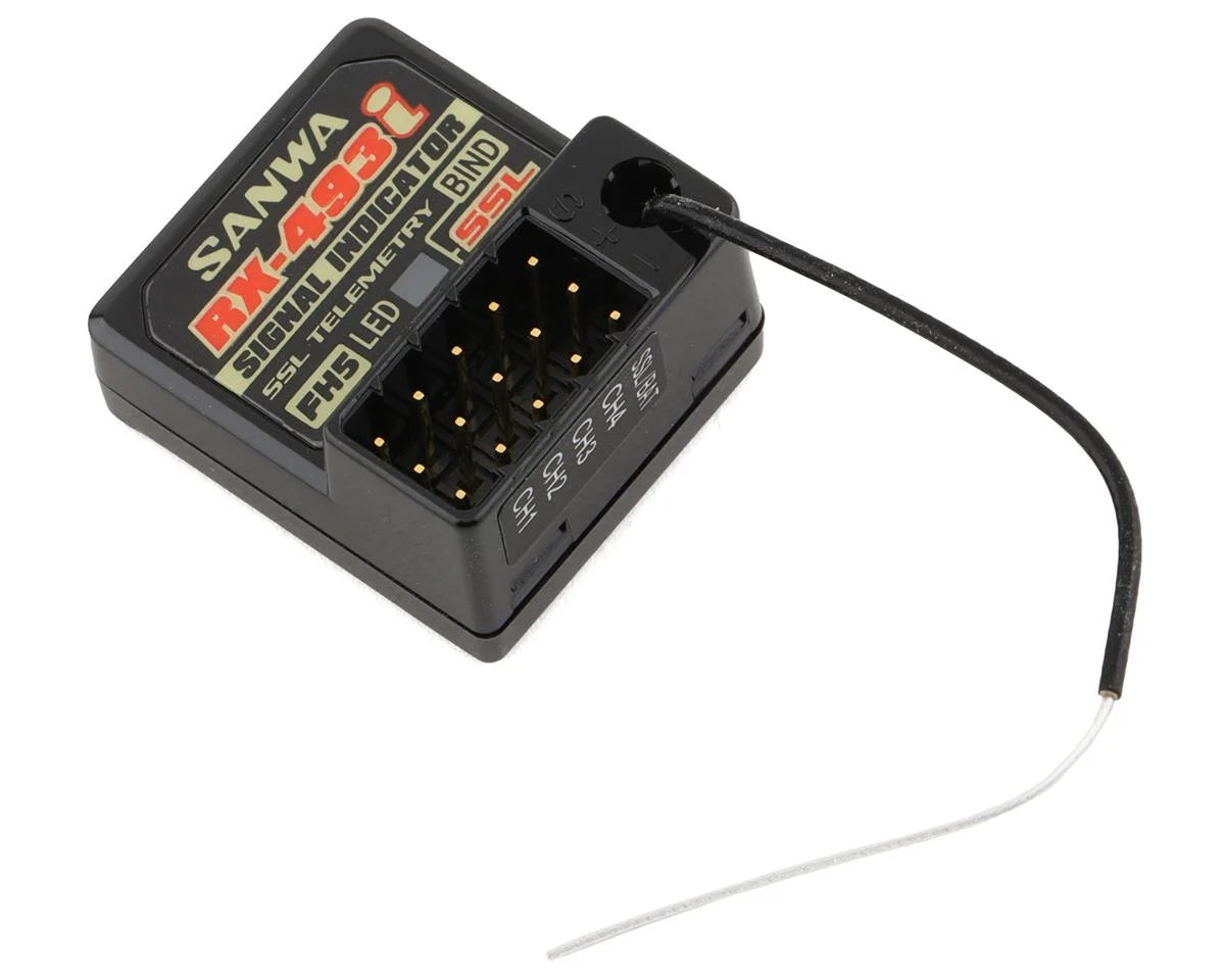Sanwa/Airtronics RX-493i M17/MT-5 2.4GHz 4-Channel FHSS-5 Telemetry Receiver - SNW107A41375A