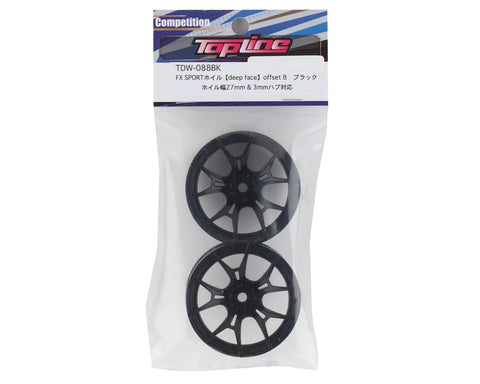 Topline FX Sport Multi-Spoke Drift Wheels (Black) (2) (8mm Offset) w/12mm Hex - TDW-088BK