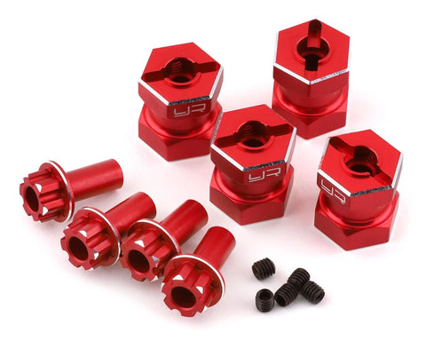 Yeah Racing 12mm Aluminum Hex Adaptors (Red) (4) (15mm Offset) - YEA-WA-023BU