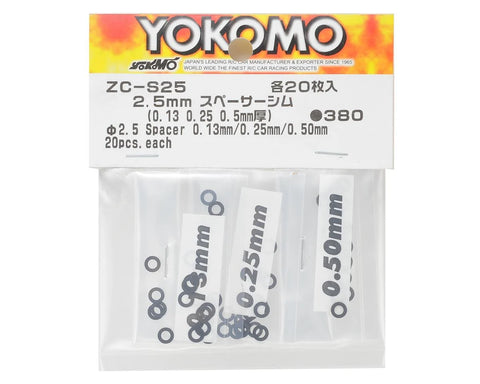 Yokomo 2.5mm Shim Spacer Set (0.13mm, 0.25mm & 0.50mm) - YOKZC-S25A